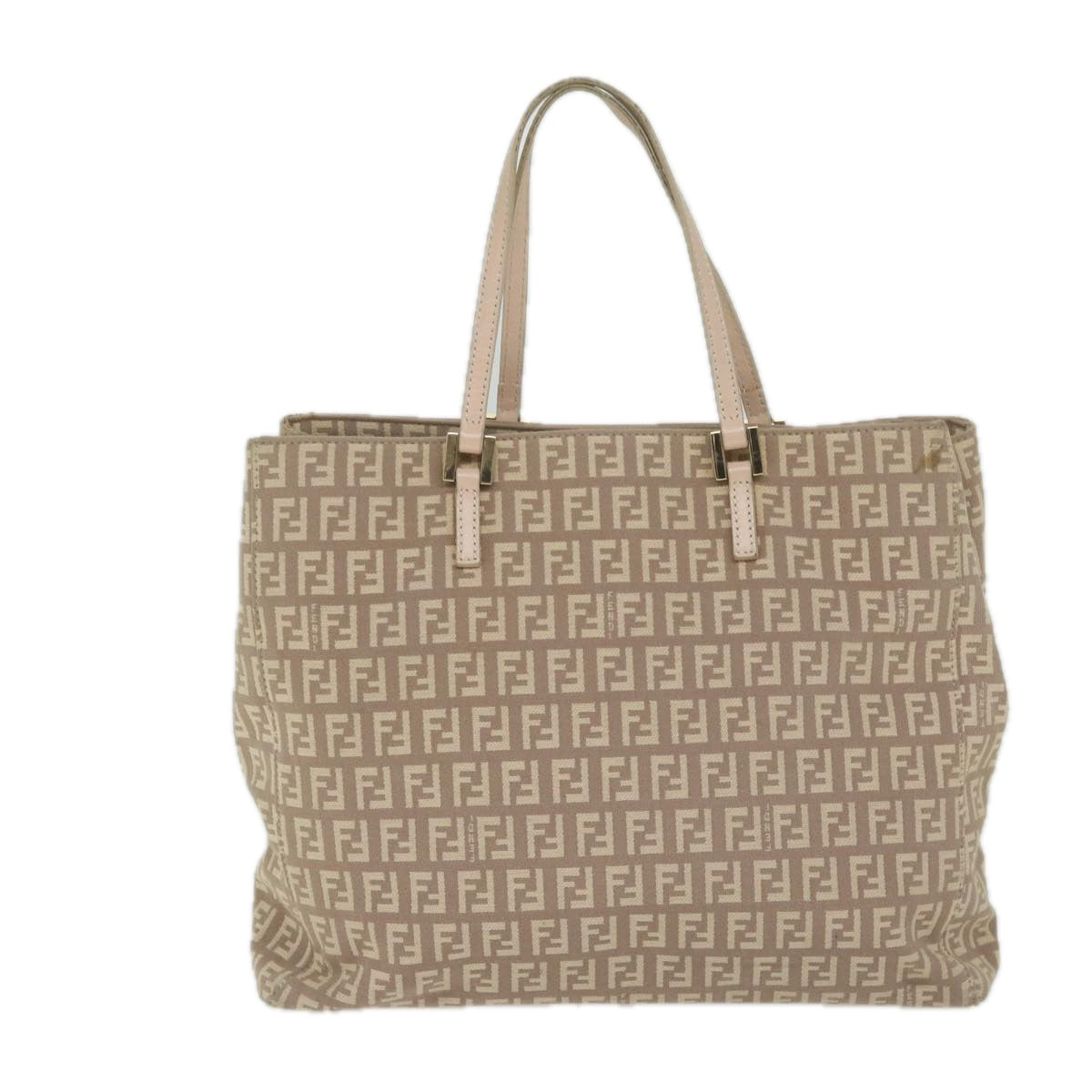 FENDI Zucchino Canvas Hand Bag Beige 61442