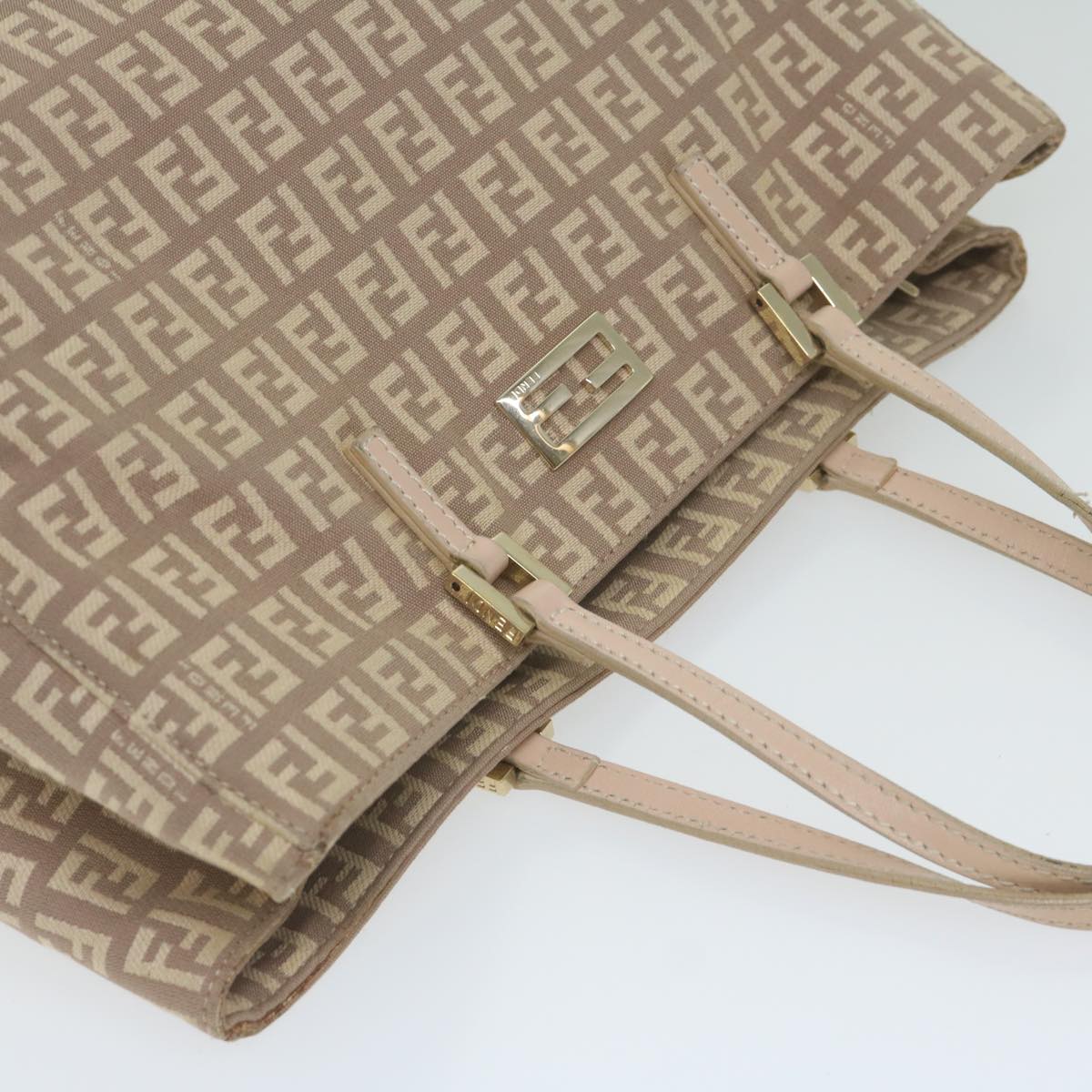 FENDI Zucchino Canvas Hand Bag Beige 61442