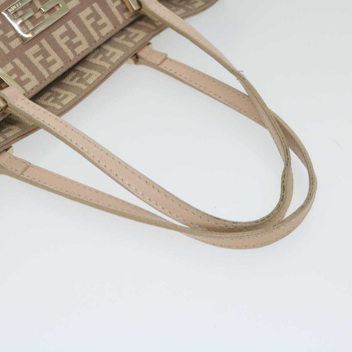 FENDI Zucchino Canvas Hand Bag Beige 61442