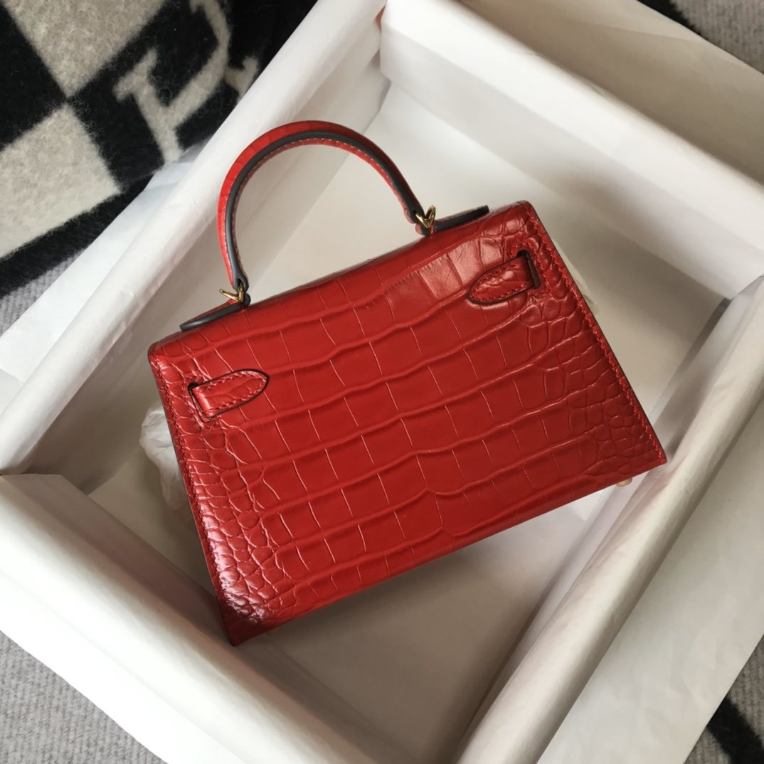 GLAMI Kelly Red For Women Gold Toned Hardware 7.8in/20cm