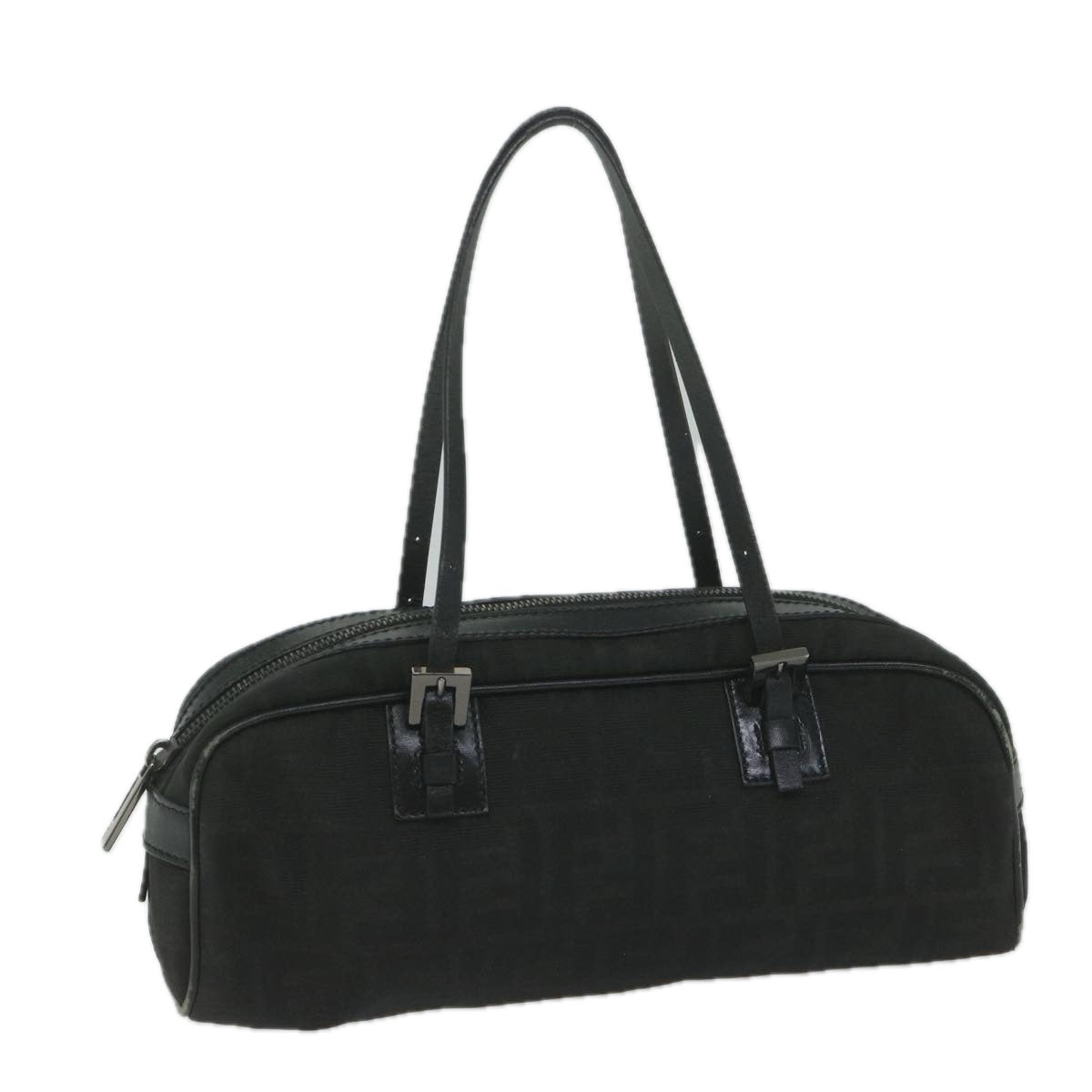 FENDI Zucca Canvas Hand Bag Black 61538