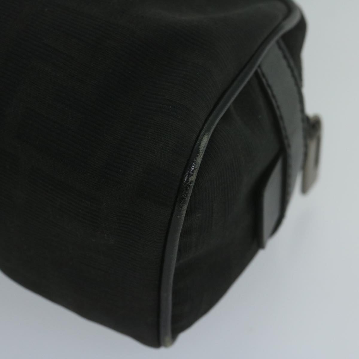 FENDI Zucca Canvas Hand Bag Black 61538