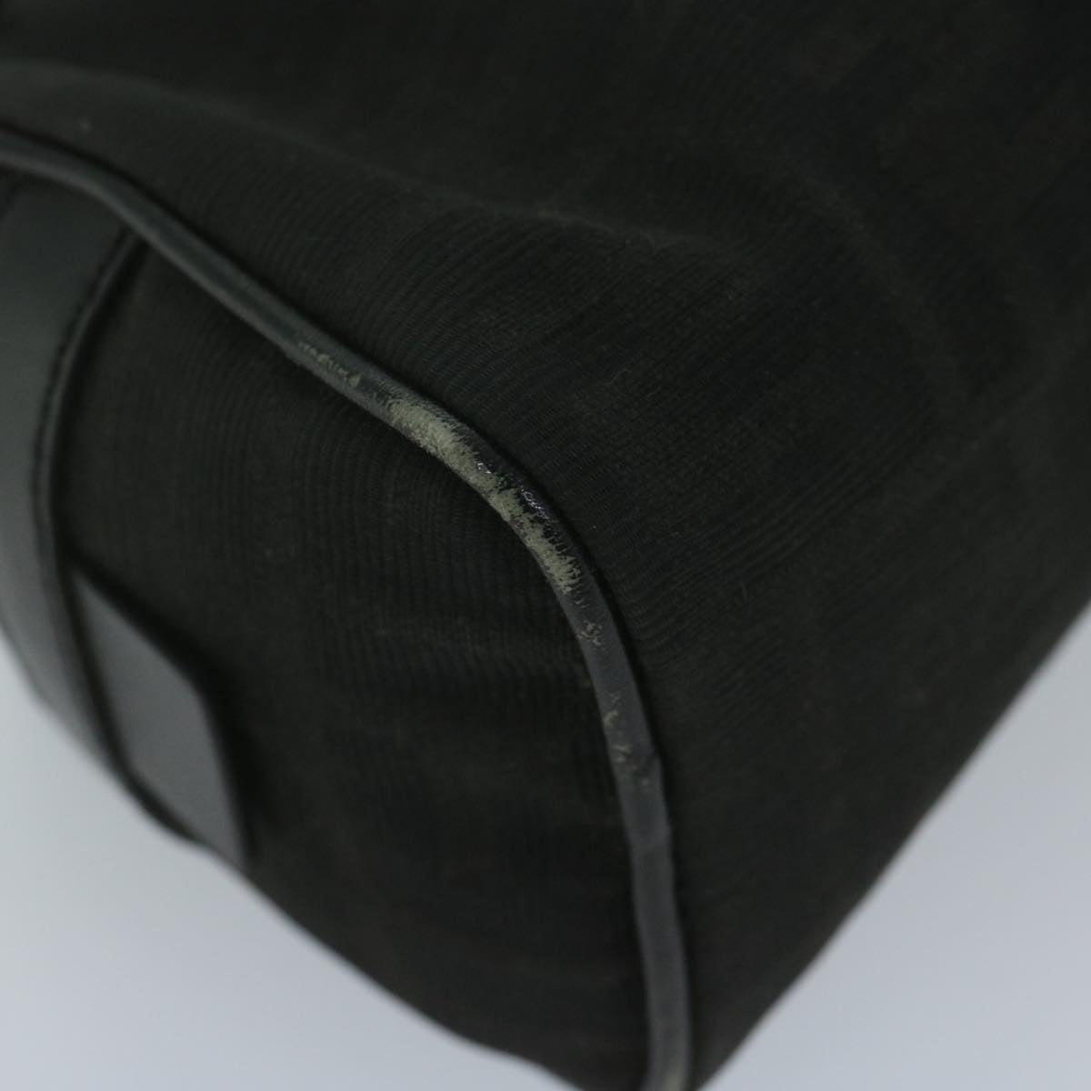 FENDI Zucca Canvas Hand Bag Black 61538