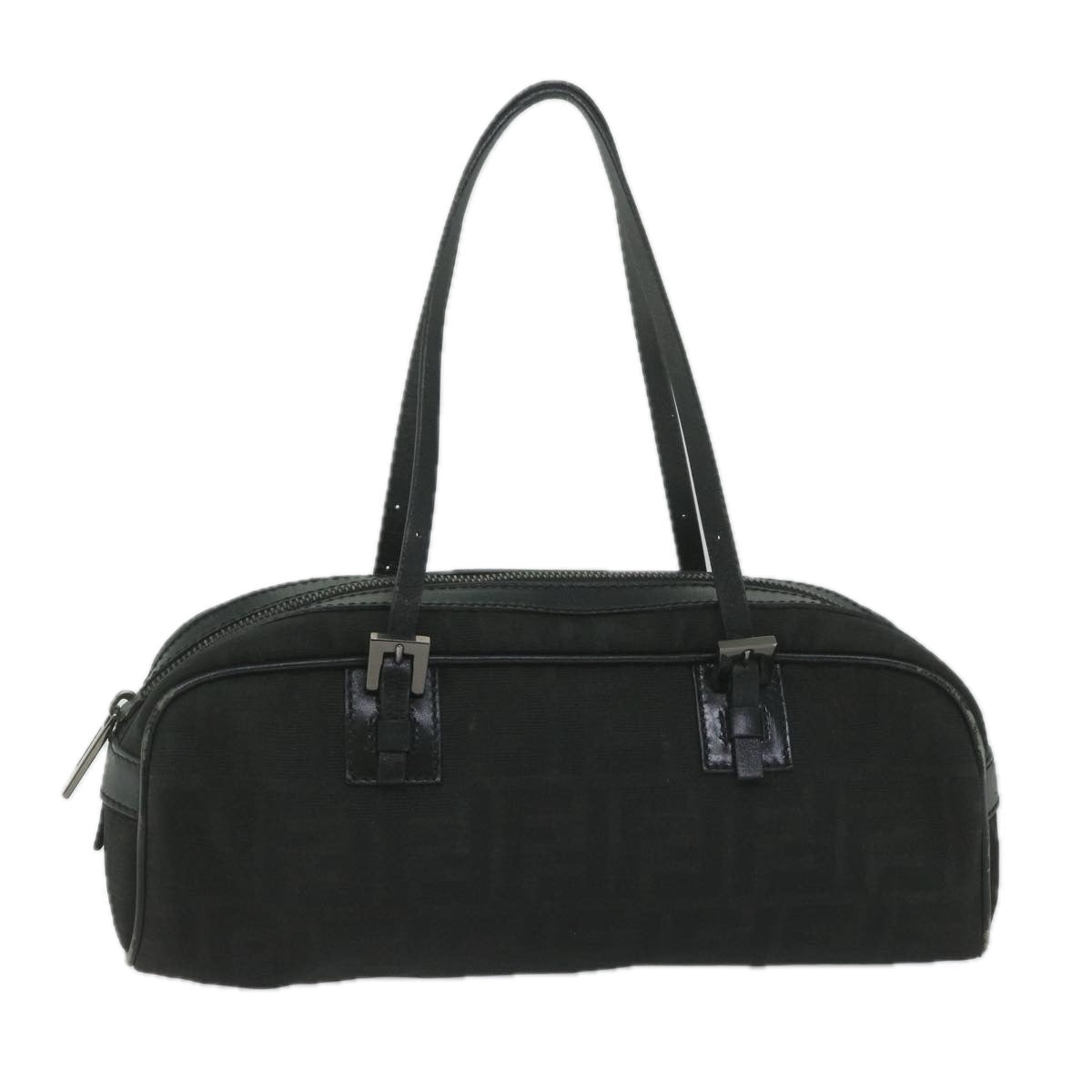 FENDI Zucca Canvas Hand Bag Black 61538
