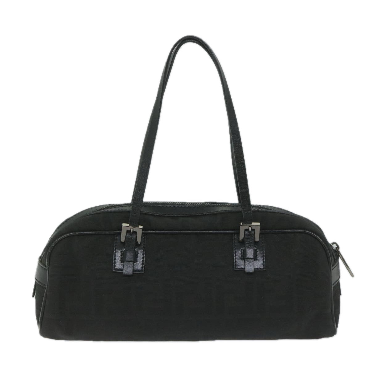 FENDI Zucca Canvas Hand Bag Black 61538