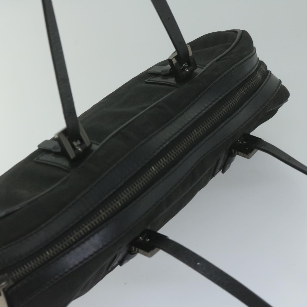 FENDI Zucca Canvas Hand Bag Black 61538