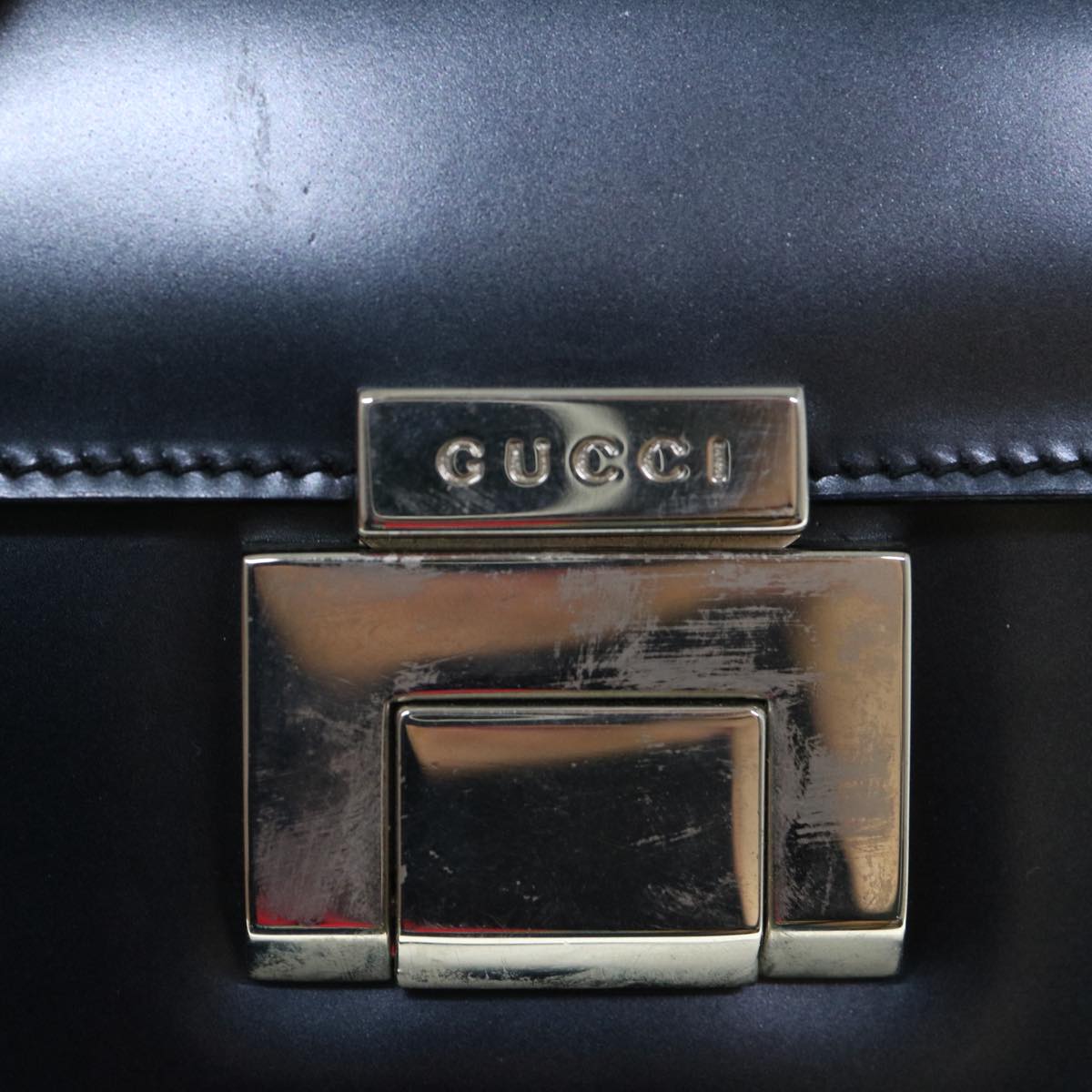 GUCCI Hand Bag Patent leather 2way Black 61541