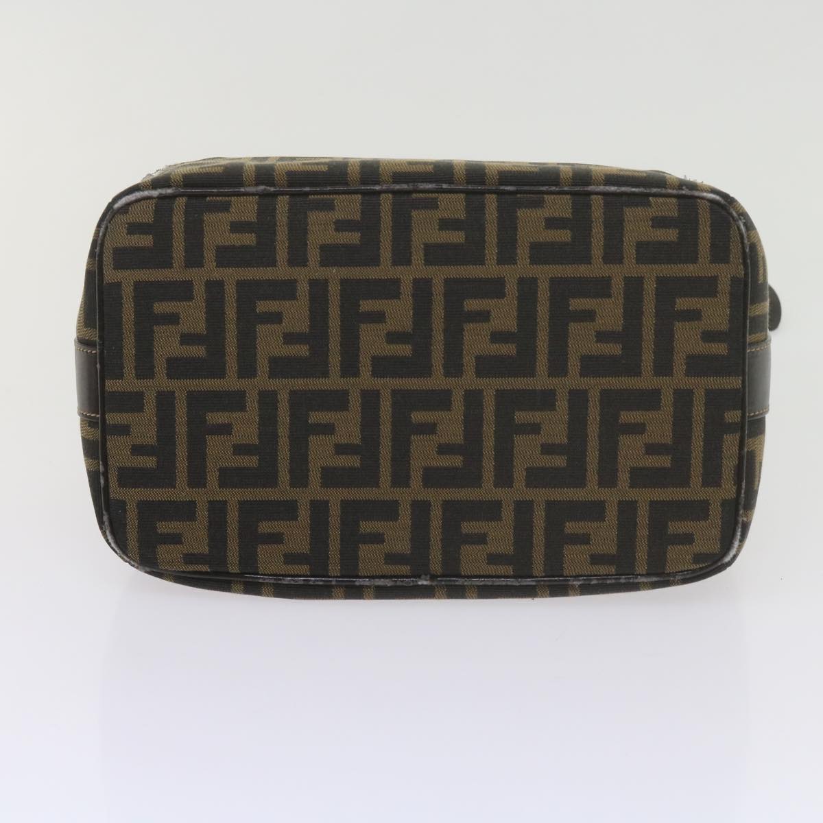 FENDI Zucca Canvas Vanity Cosmetic Pouch Black Brown 61576