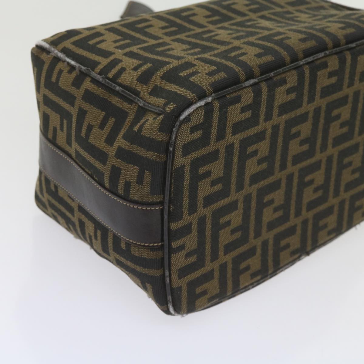 FENDI Zucca Canvas Vanity Cosmetic Pouch Black Brown 61576