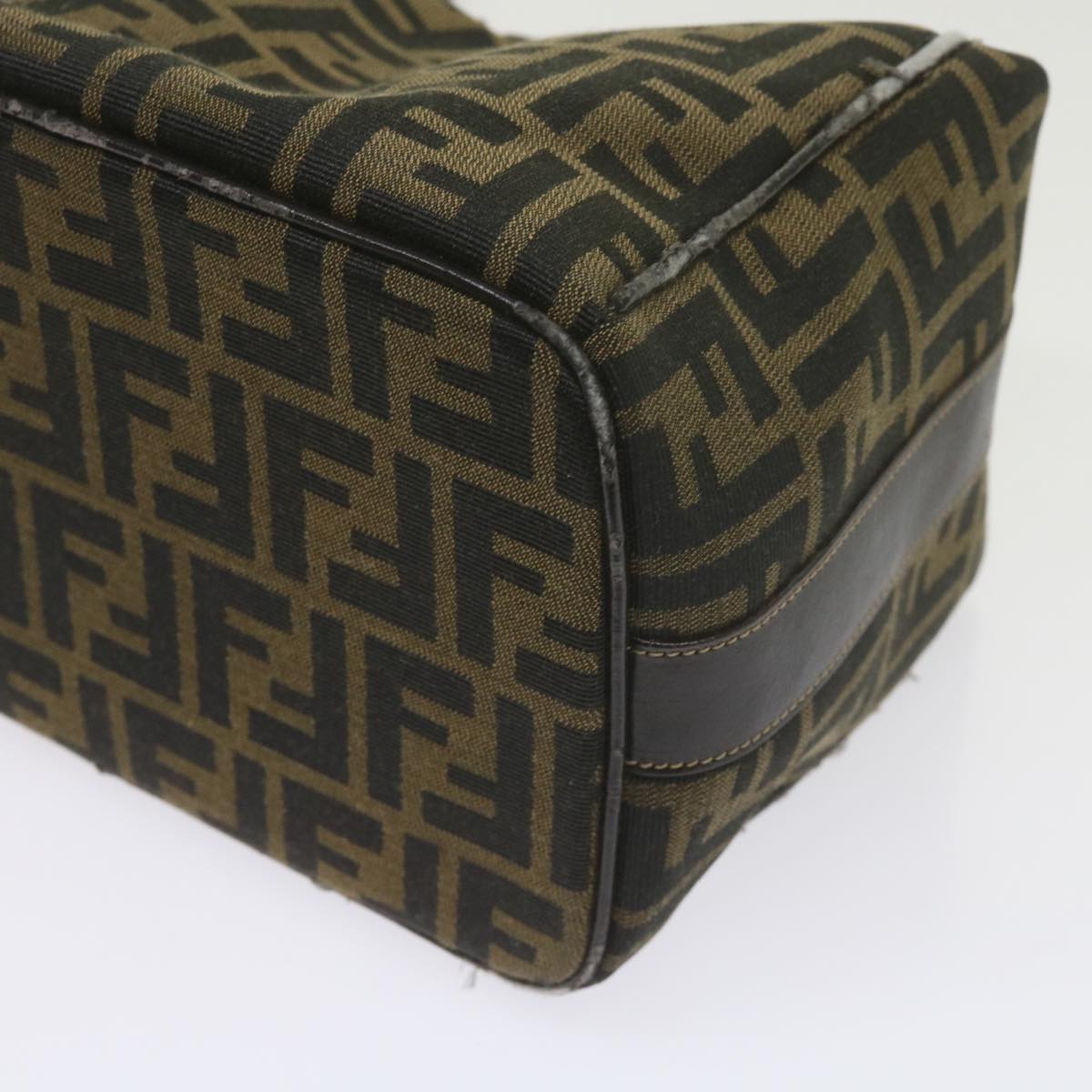 FENDI Zucca Canvas Vanity Cosmetic Pouch Black Brown 61576