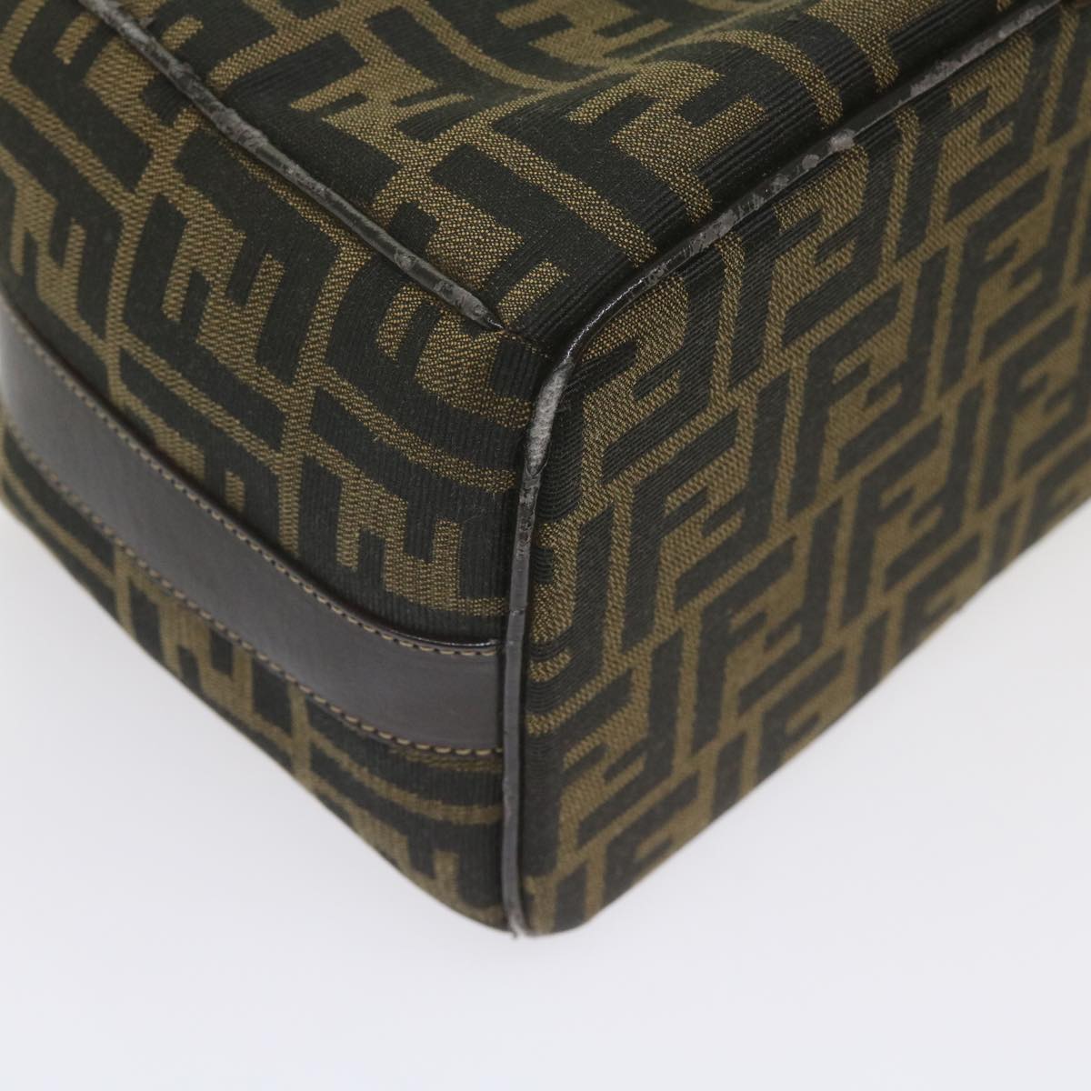 FENDI Zucca Canvas Vanity Cosmetic Pouch Black Brown 61576