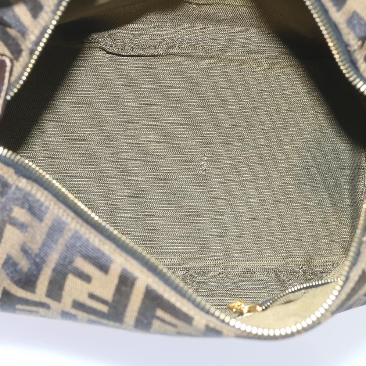 FENDI Zucca Canvas Vanity Cosmetic Pouch Black Brown 61576
