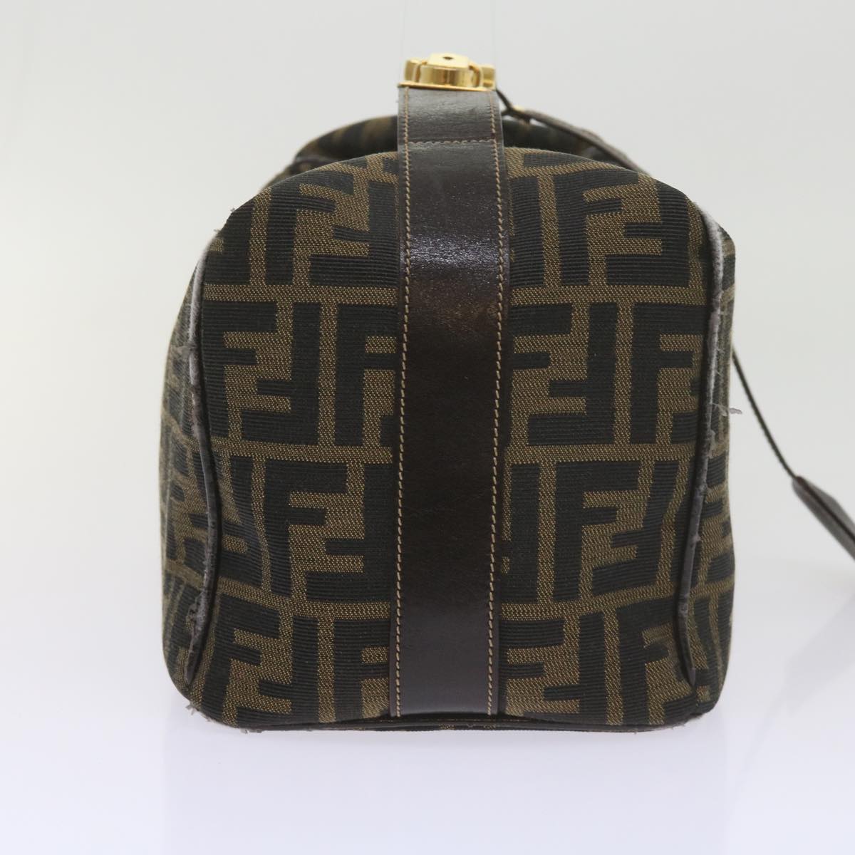 FENDI Zucca Canvas Vanity Cosmetic Pouch Black Brown 61576