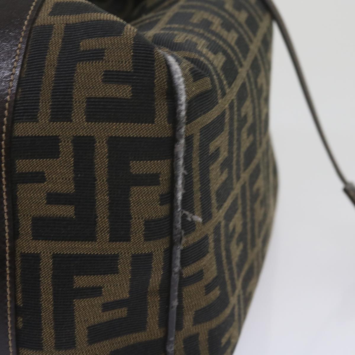 FENDI Zucca Canvas Vanity Cosmetic Pouch Black Brown 61576