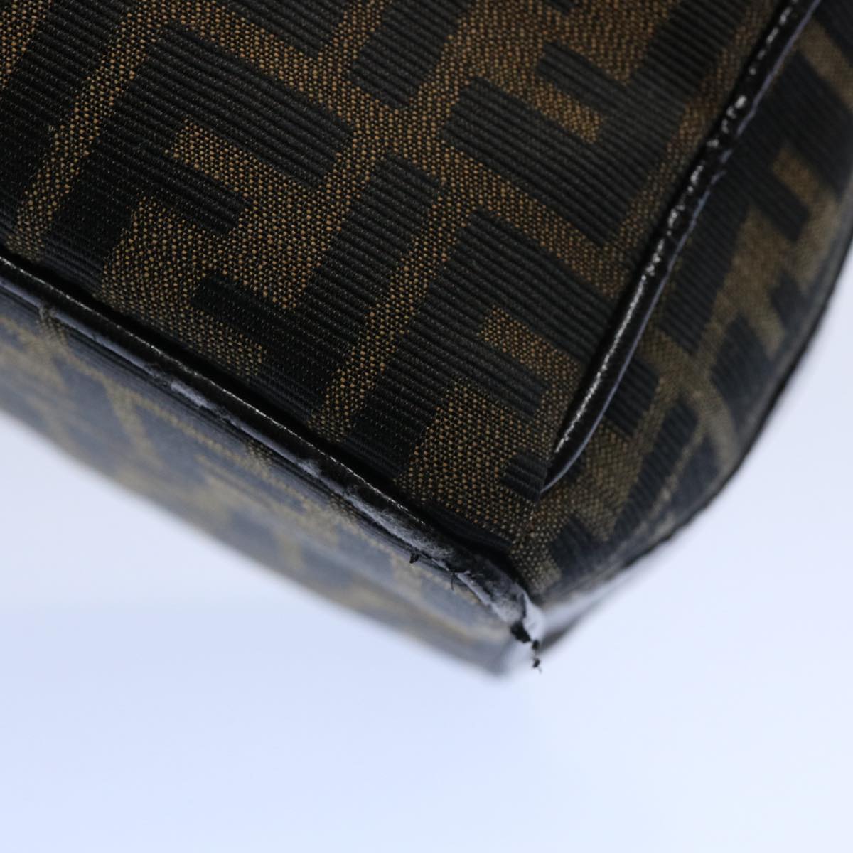 FENDI Zucca Canvas Vanity Cosmetic Pouch Black Brown 61577