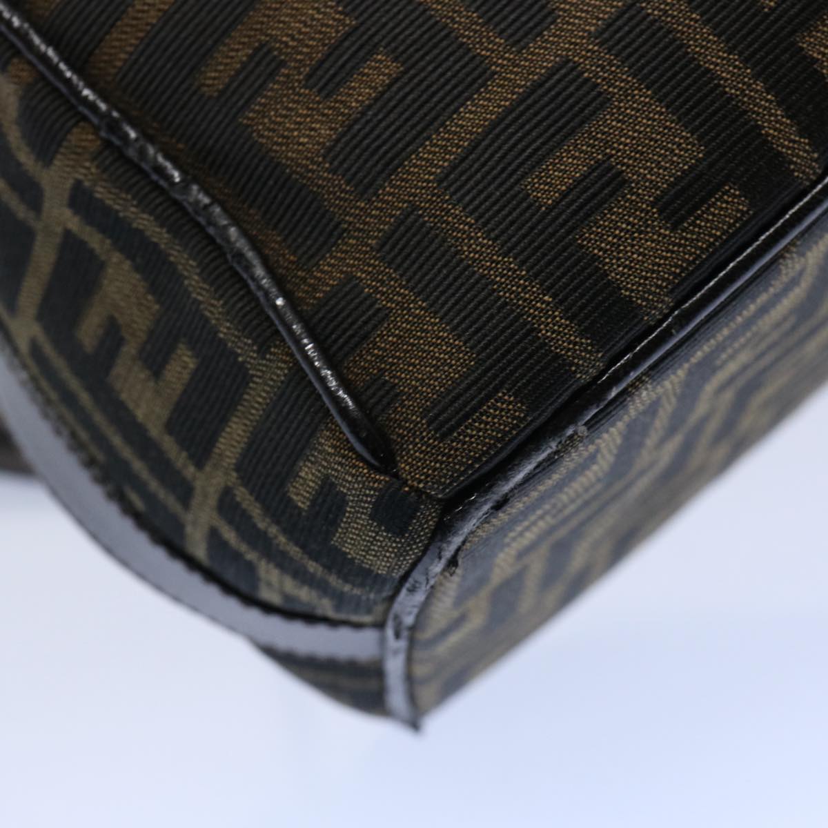 FENDI Zucca Canvas Vanity Cosmetic Pouch Black Brown 61577