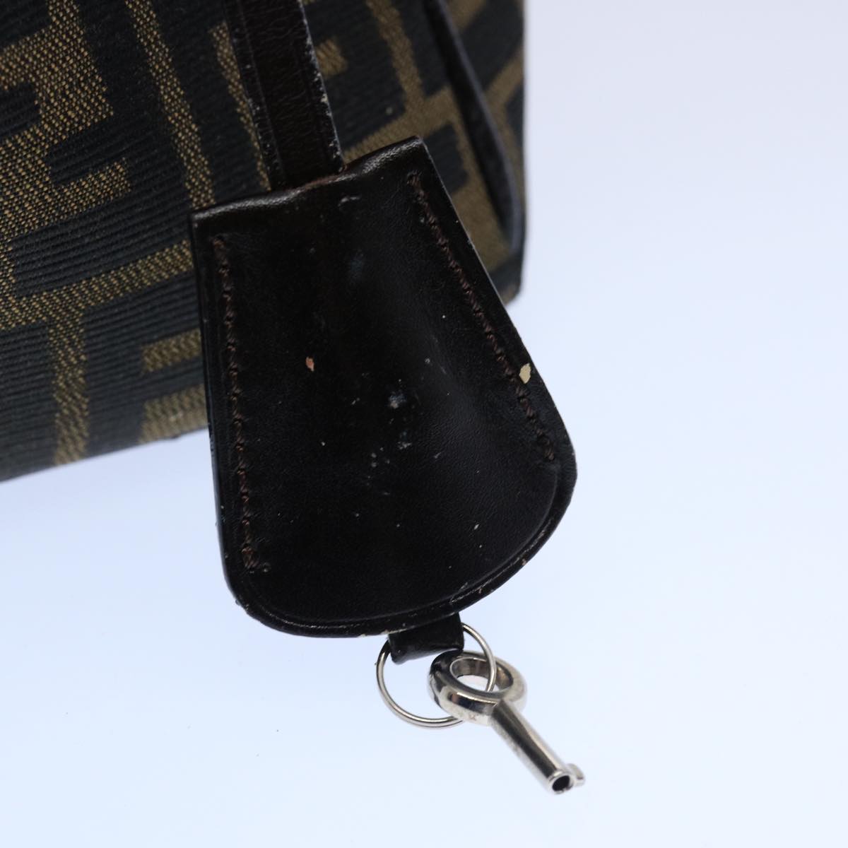 FENDI Zucca Canvas Vanity Cosmetic Pouch Black Brown 61577