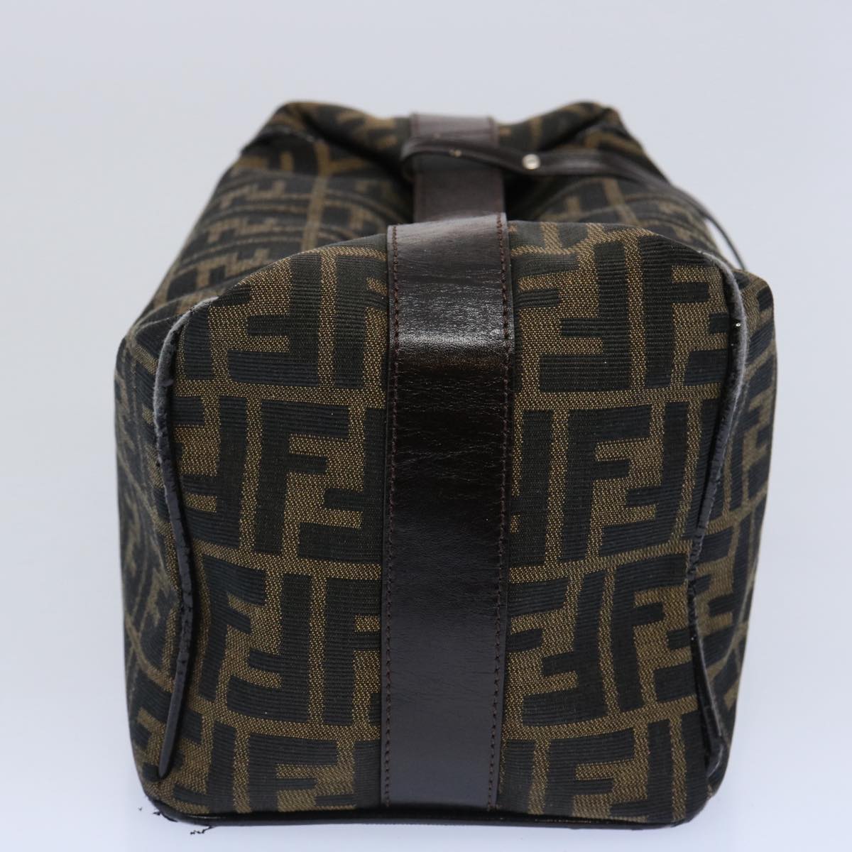 FENDI Zucca Canvas Vanity Cosmetic Pouch Black Brown 61577