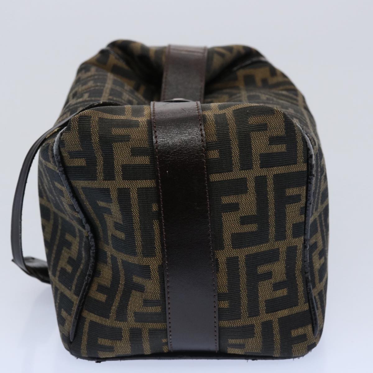 FENDI Zucca Canvas Vanity Cosmetic Pouch Black Brown 61577