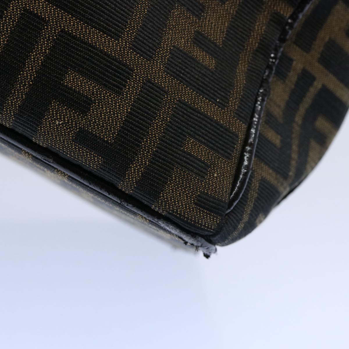 FENDI Zucca Canvas Vanity Cosmetic Pouch Black Brown 61577
