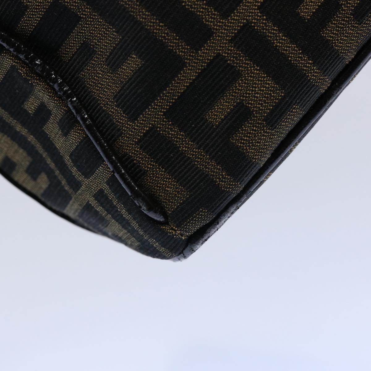 FENDI Zucca Canvas Vanity Cosmetic Pouch Black Brown 61577