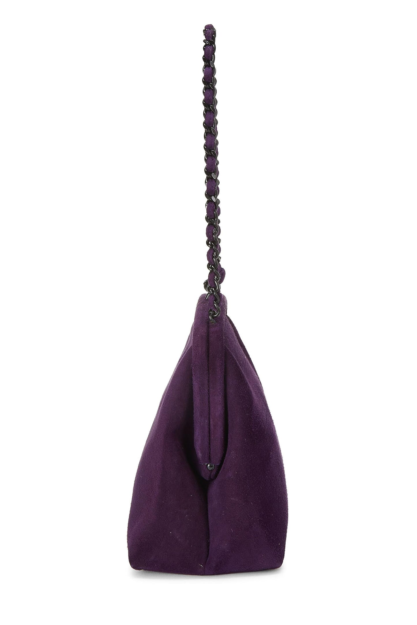 Chanel,  Purple Suede Kiss Lock Mini Bag, Purple