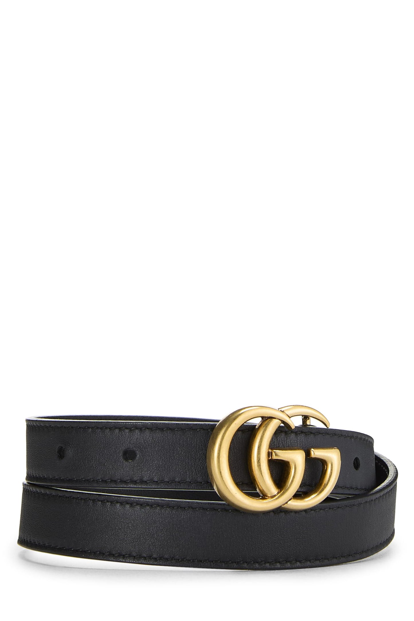 Gucci,  Black Leather GG Marmont Belt 70, Black