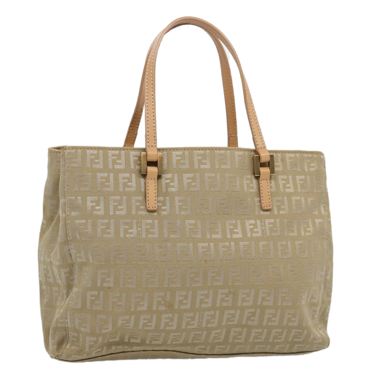FENDI Zucchino Canvas Hand Bag Beige 61641