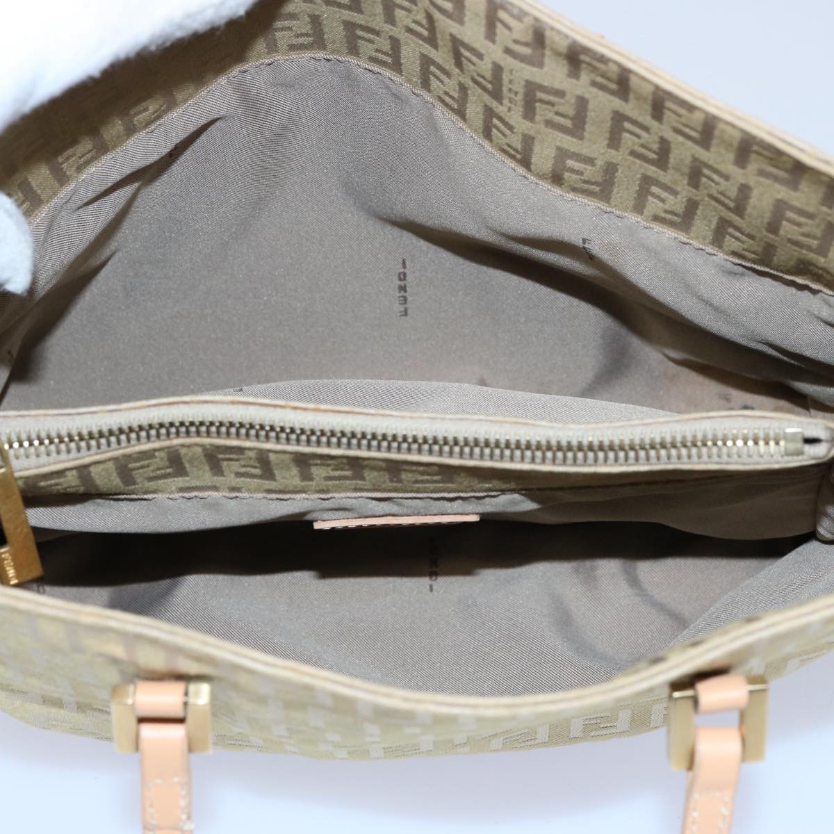 FENDI Zucchino Canvas Hand Bag Beige 61641
