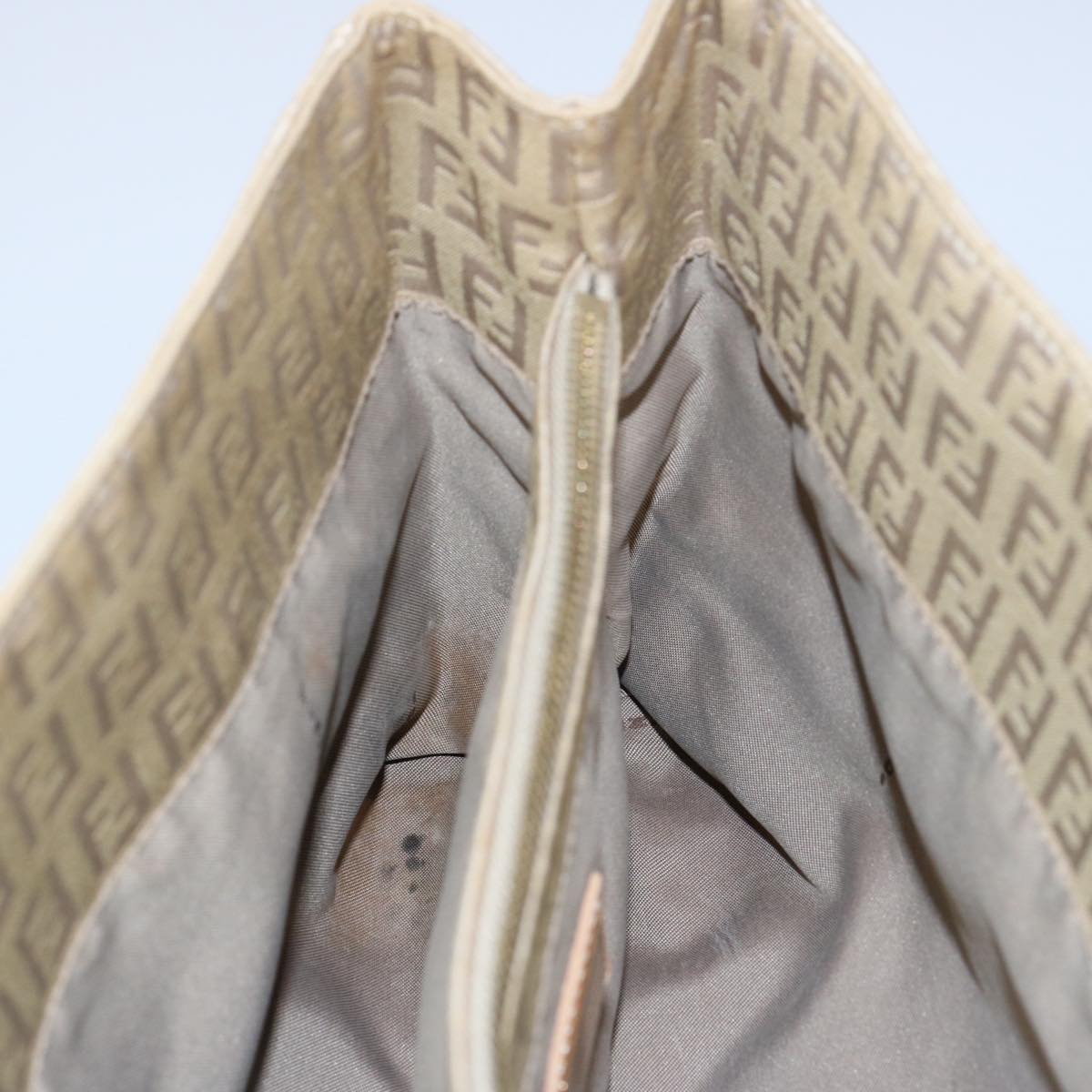 FENDI Zucchino Canvas Hand Bag Beige 61641