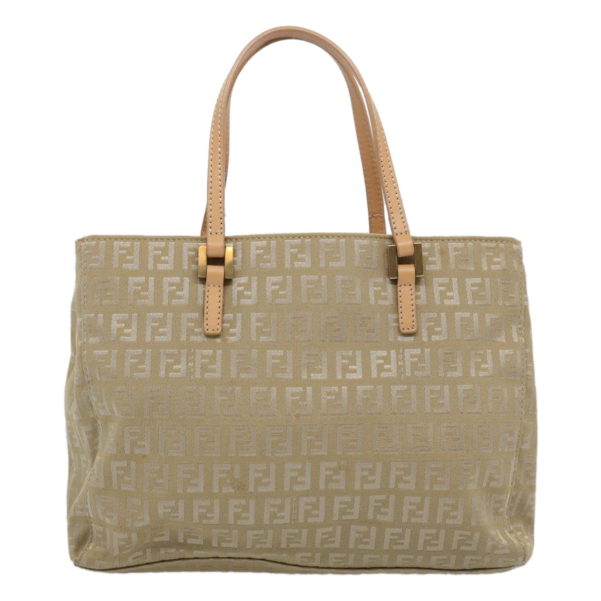 FENDI Zucchino Canvas Hand Bag Beige 61641