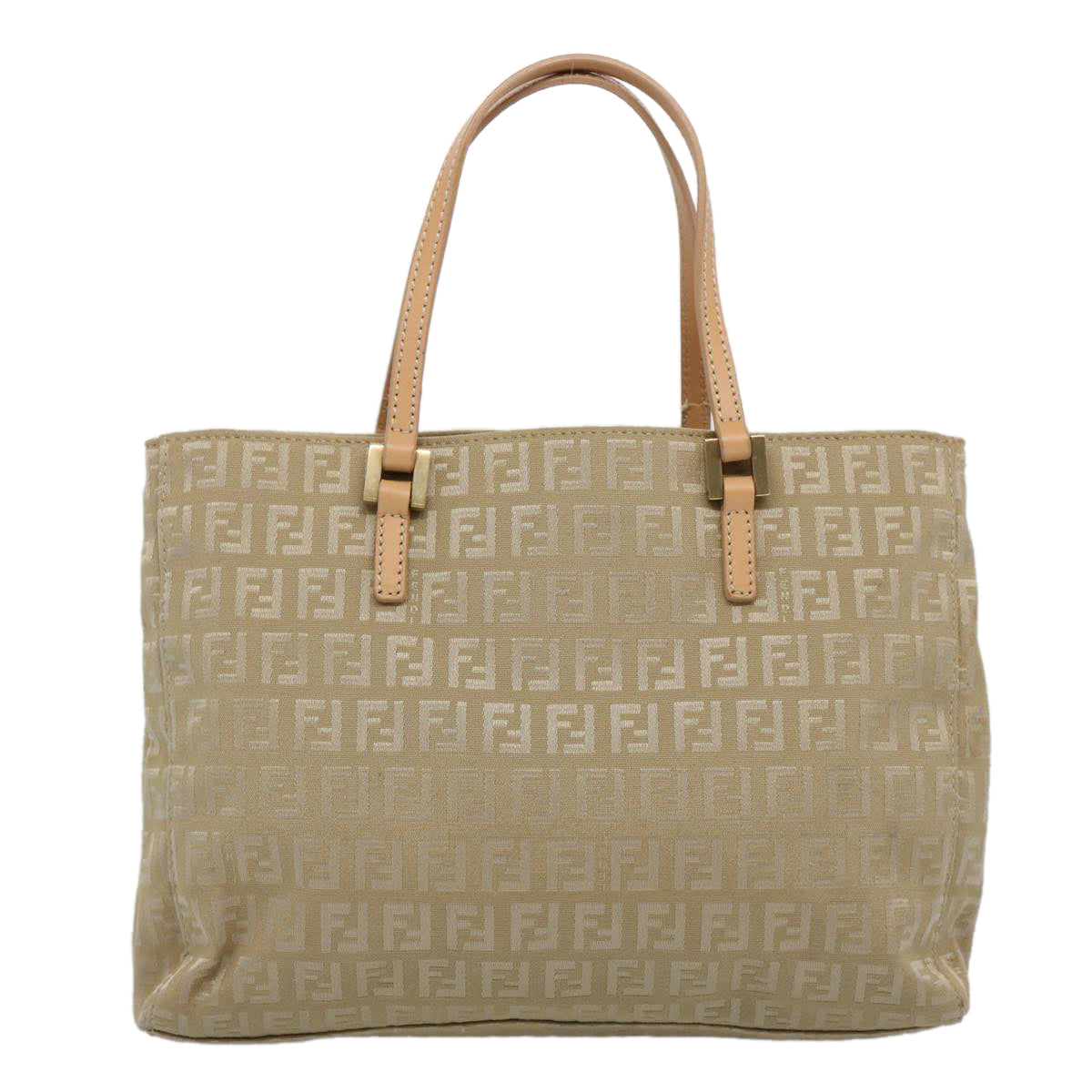 FENDI Zucchino Canvas Hand Bag Beige 61641