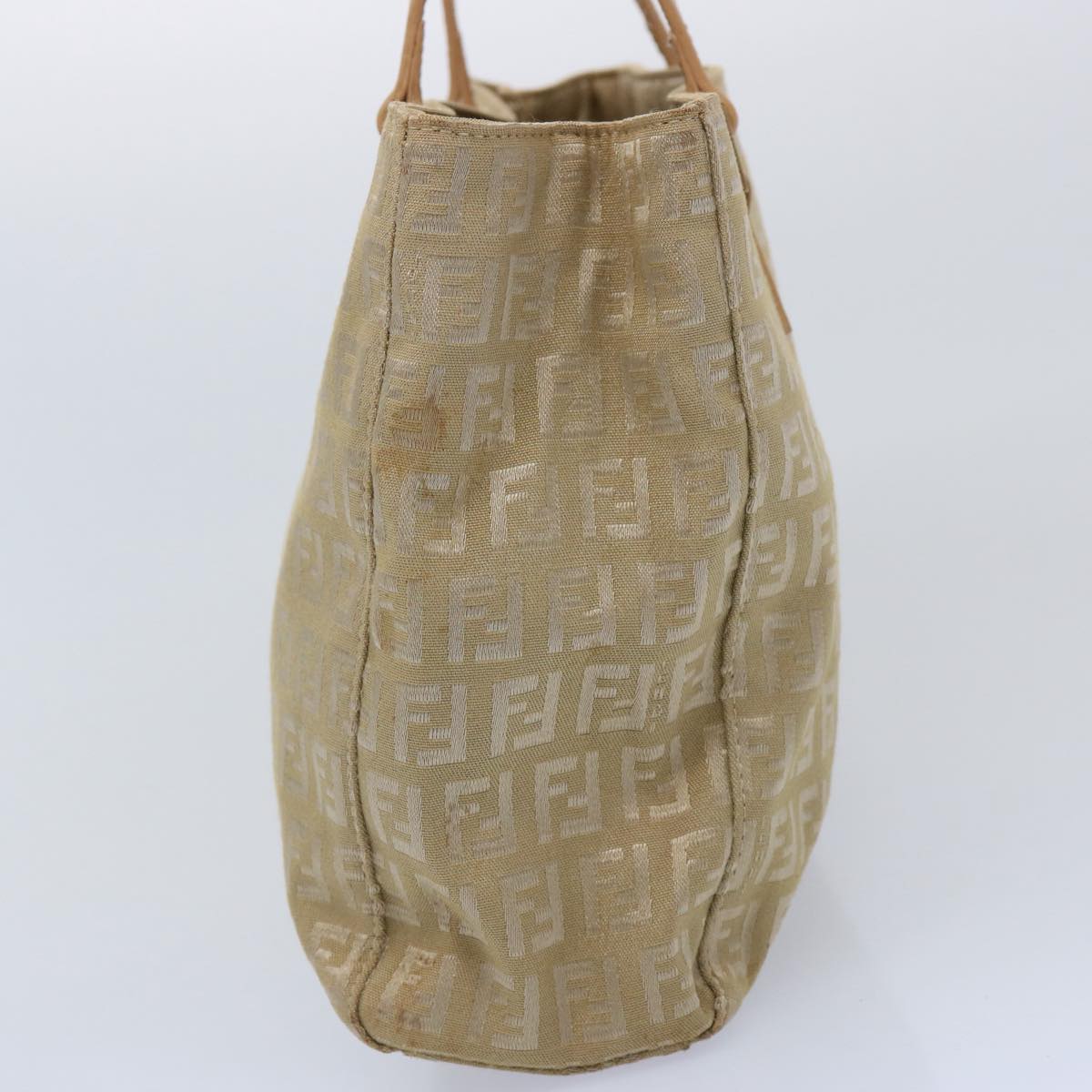 FENDI Zucchino Canvas Hand Bag Beige 61641