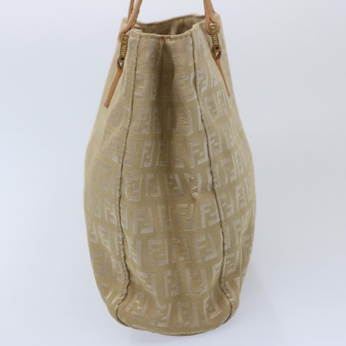 FENDI Zucchino Canvas Hand Bag Beige 61641