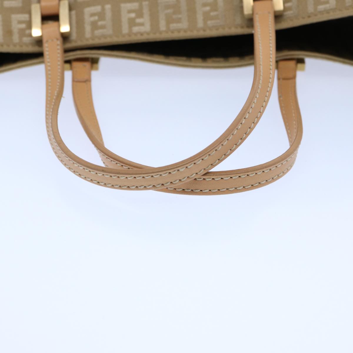 FENDI Zucchino Canvas Hand Bag Beige 61641