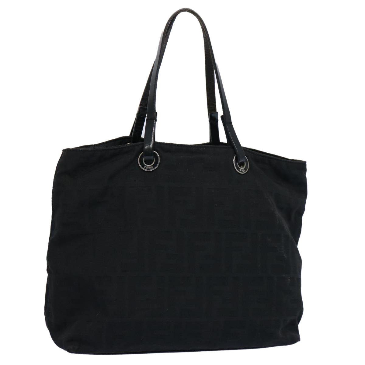 FENDI Zucca Canvas Hand Bag Black 61642
