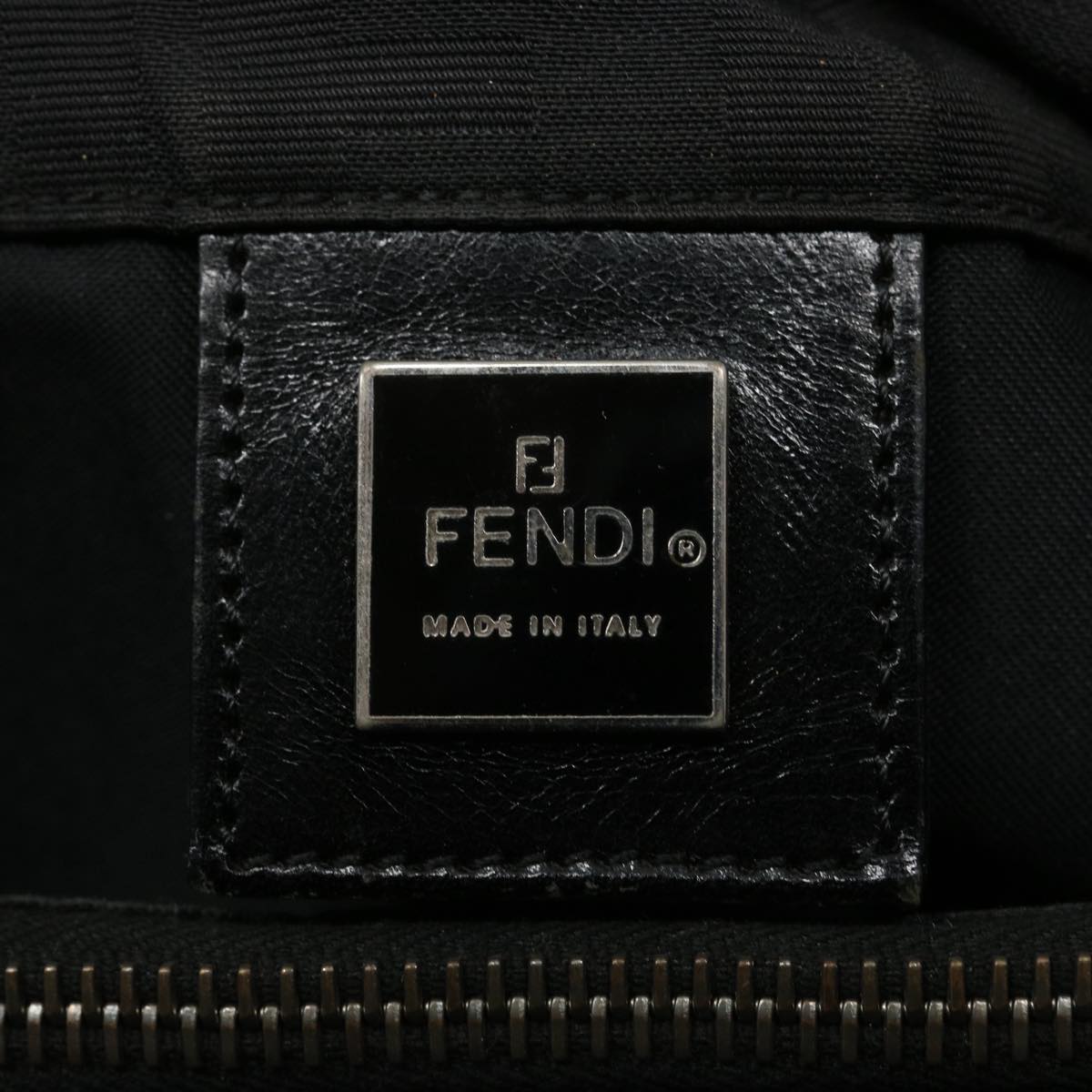 FENDI Zucca Canvas Hand Bag Black 61642