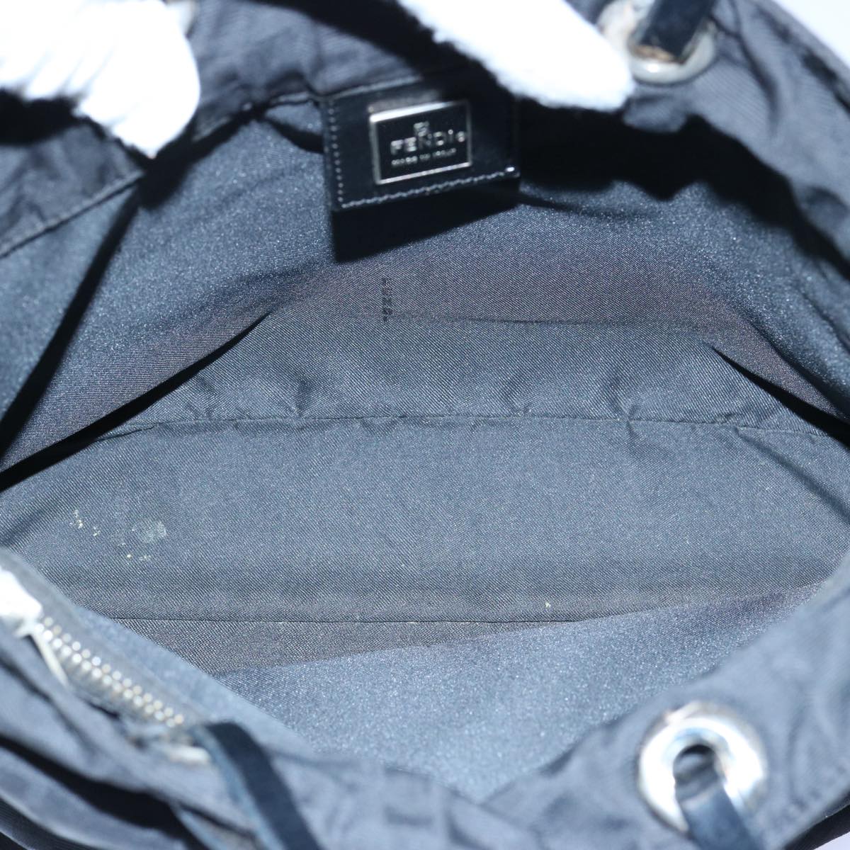 FENDI Zucca Canvas Hand Bag Black 61642