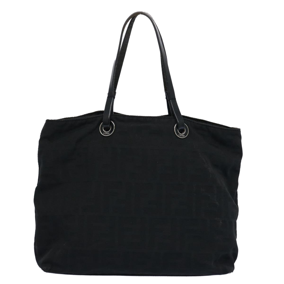 FENDI Zucca Canvas Hand Bag Black 61642