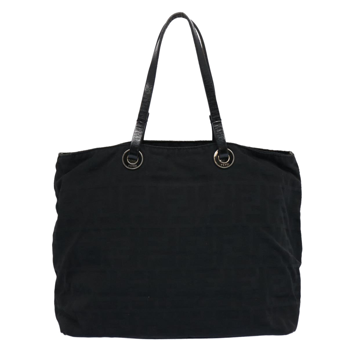 FENDI Zucca Canvas Hand Bag Black 61642
