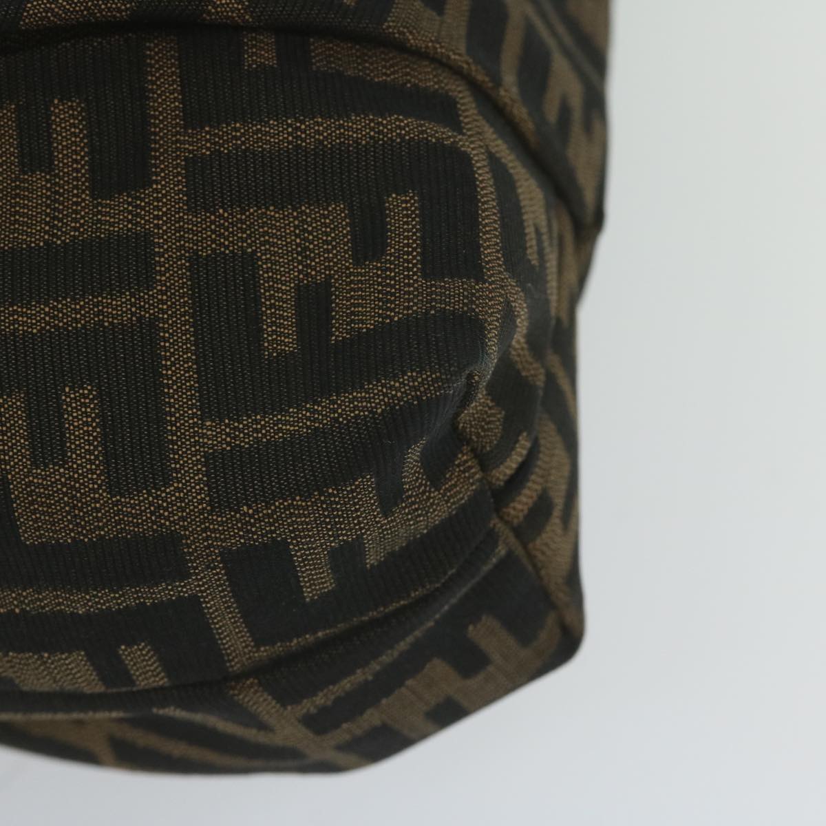 FENDI Zucca Canvas Shoulder Bag Black Brown 61645