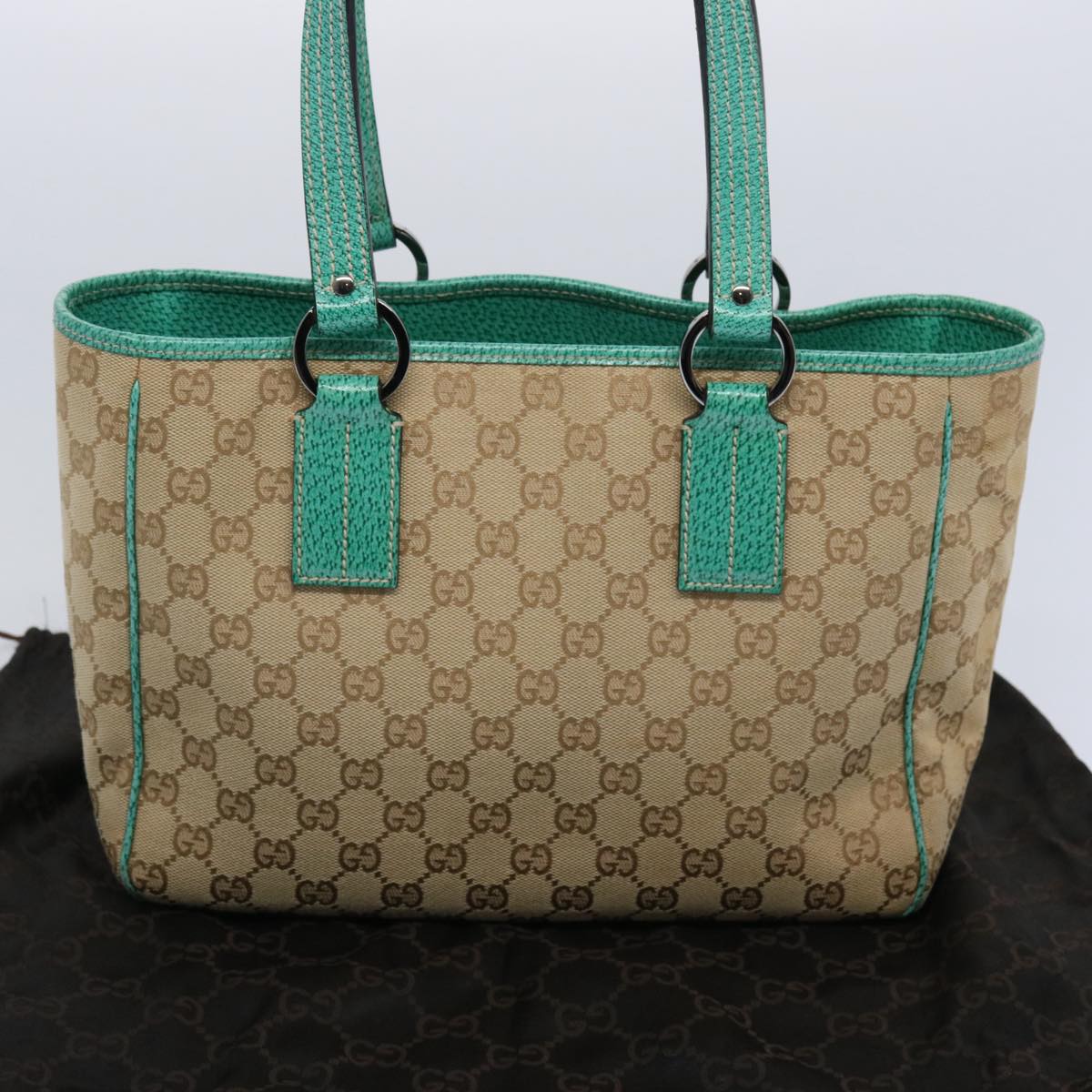 GUCCI GG Canvas Tote Bag Beige 113019 61647