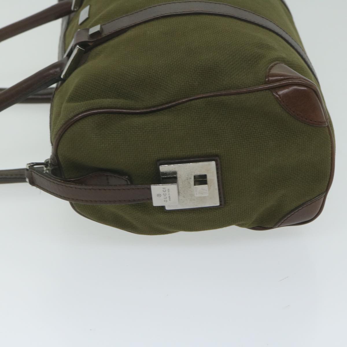 GUCCI Hand Bag Canvas Khaki 30458 61658