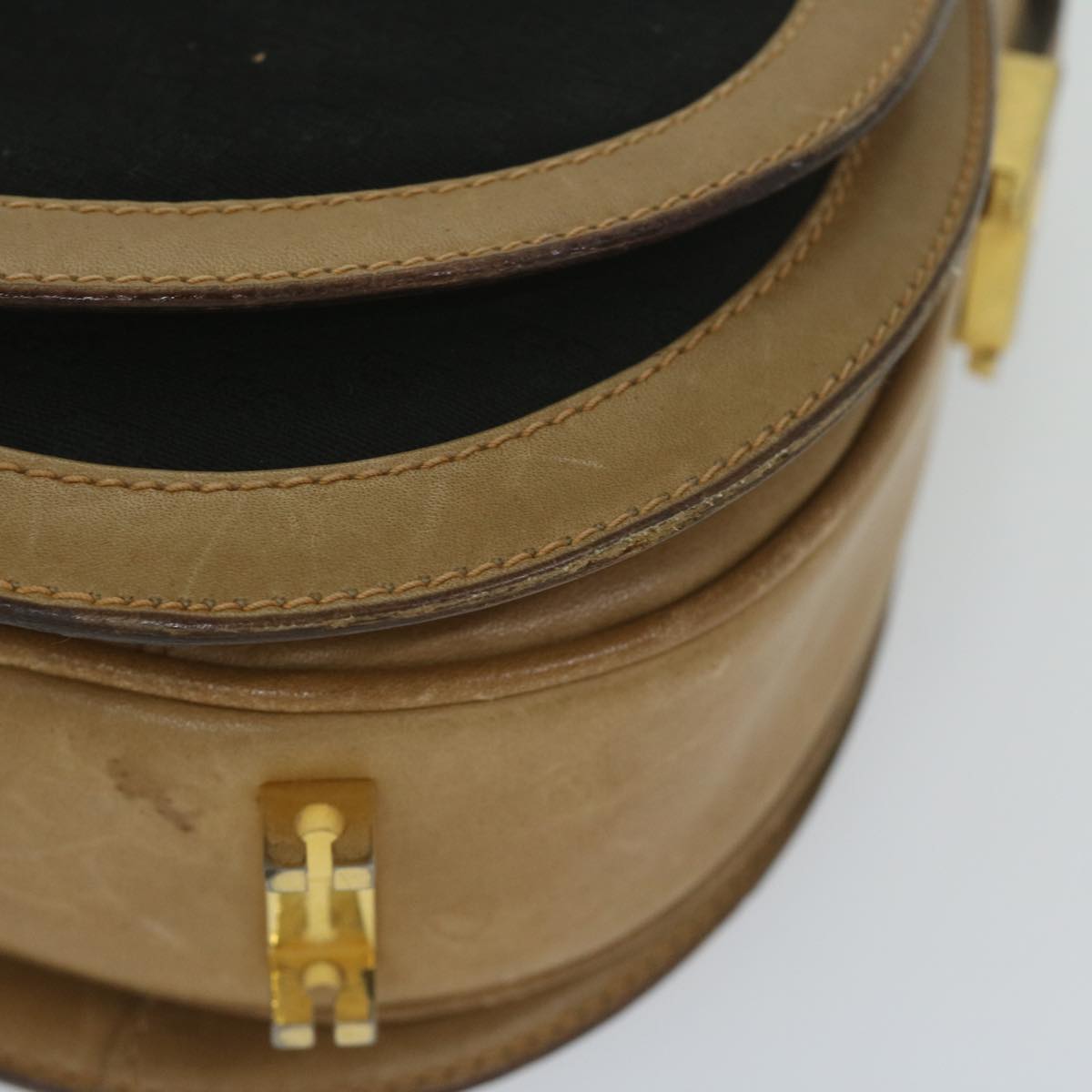 GUCCI Micro GG Canvas Shoulder Bag Black Beige 61694