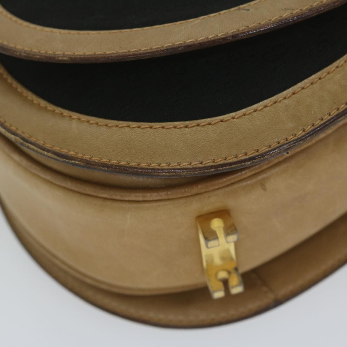 GUCCI Micro GG Canvas Shoulder Bag Black Beige 61694