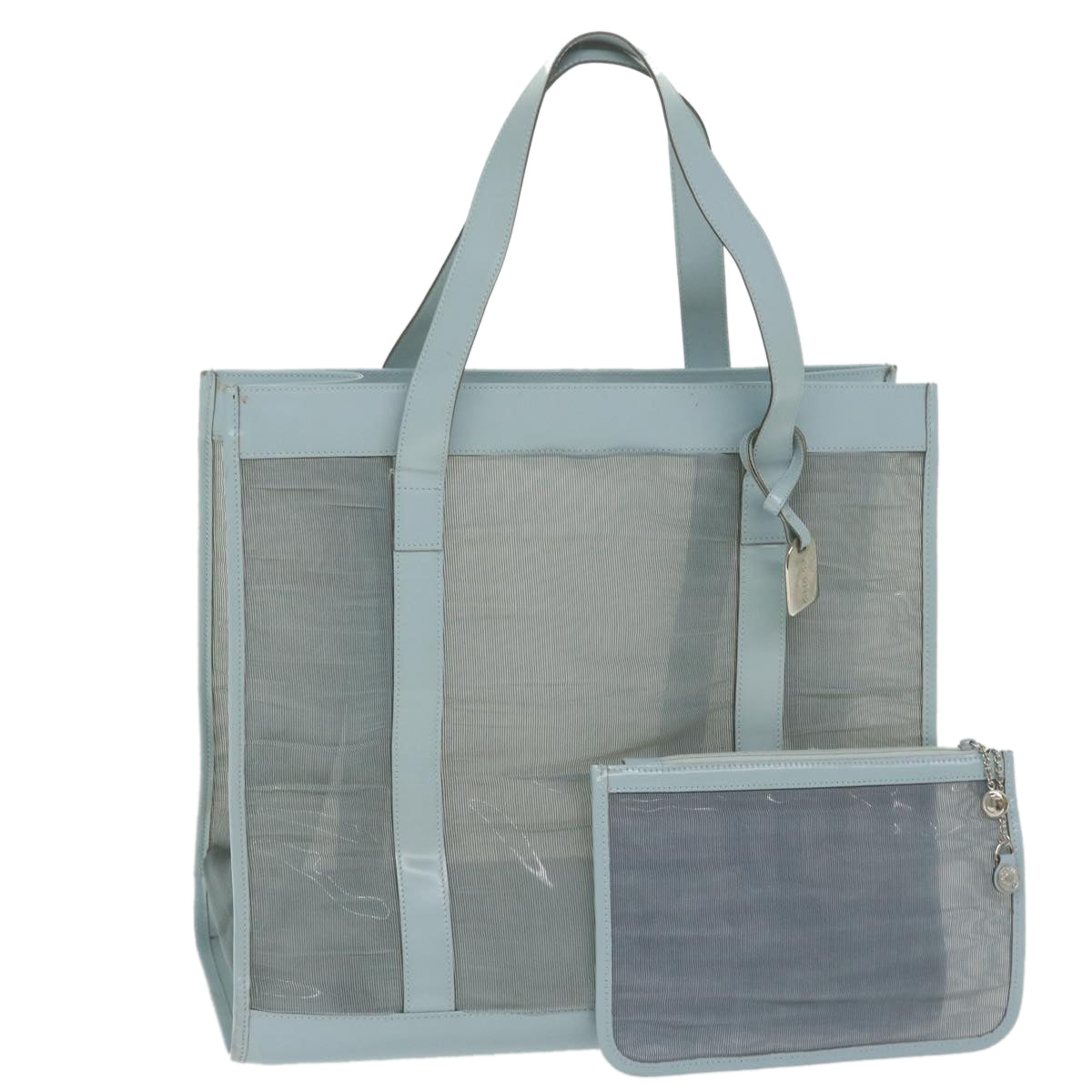 GUCCI Tote Bag Vinyl Light Blue 002 3754 0404 61705