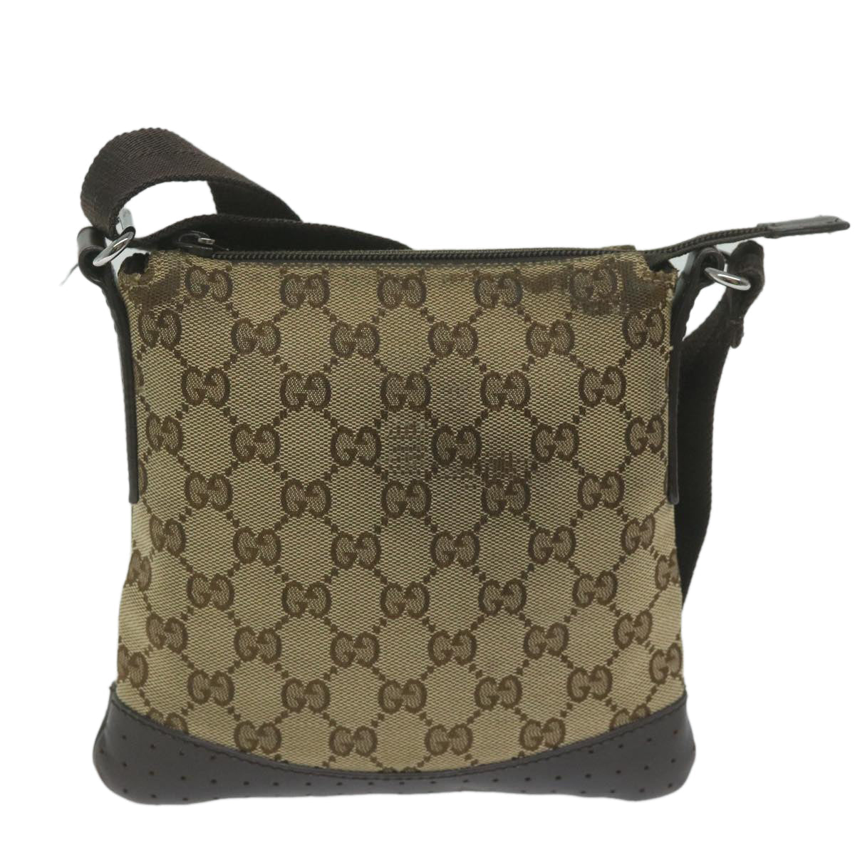 GUCCI GG Canvas Shoulder Bag Beige 147671 61787