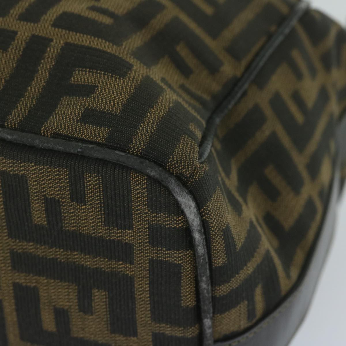FENDI Zucca Canvas Vanity Cosmetic Pouch Black Brown 61795