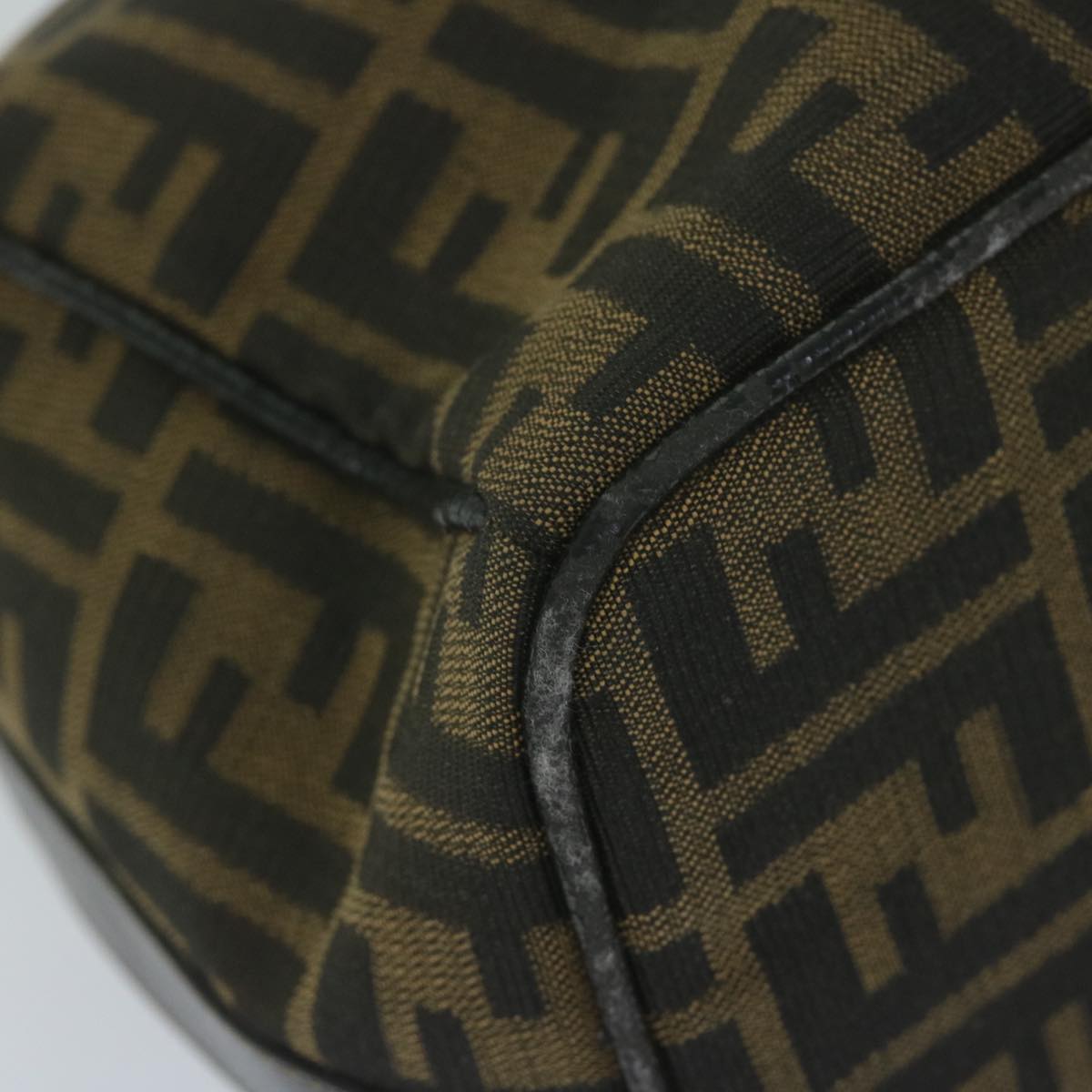 FENDI Zucca Canvas Vanity Cosmetic Pouch Black Brown 61795