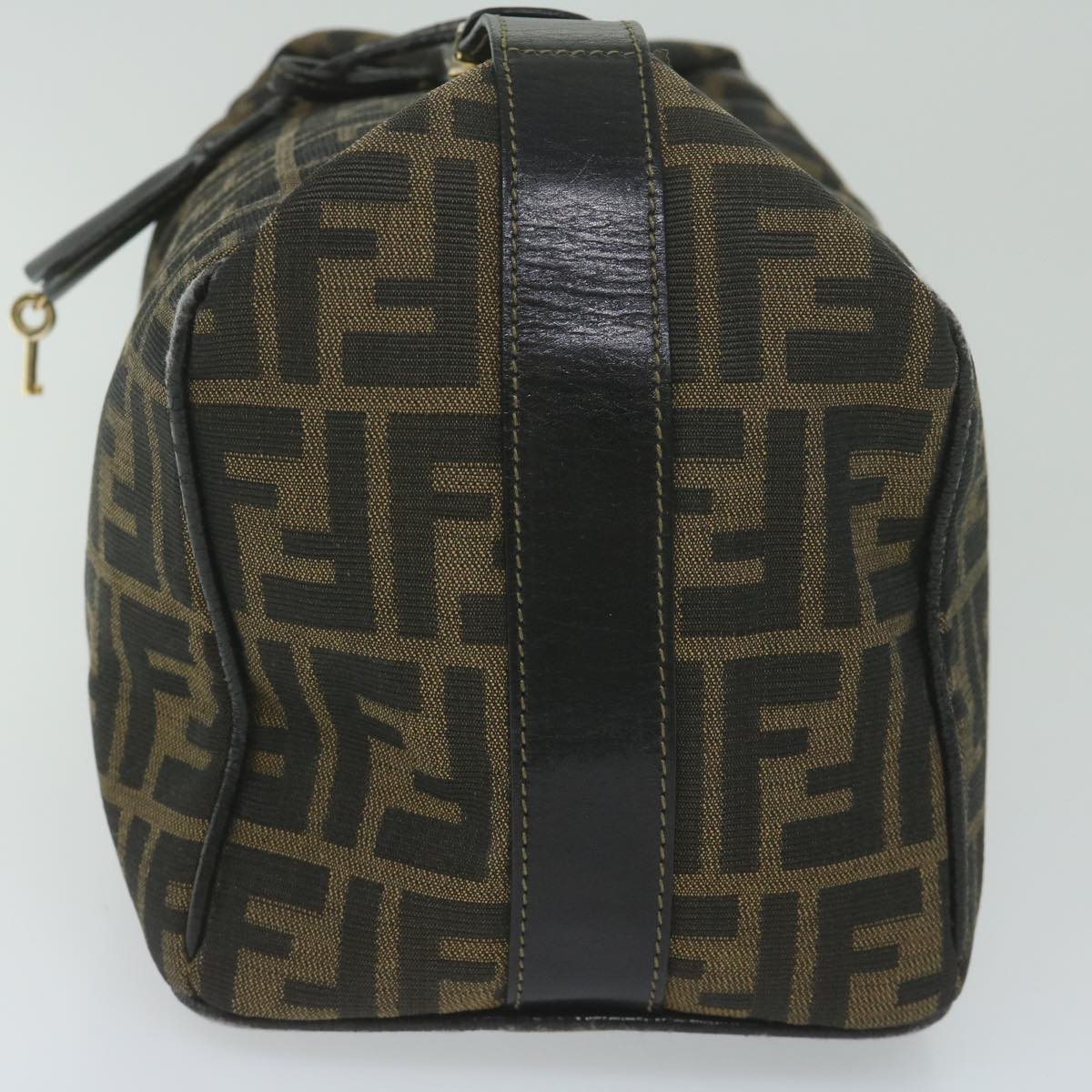 FENDI Zucca Canvas Vanity Cosmetic Pouch Black Brown 61795